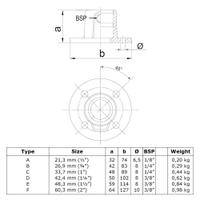 Doos Ronde voetplaat-F / 60,3 mm (15 stuks)